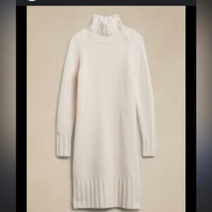 Banana Republic Ivory Cowl Neck Sweater Dress